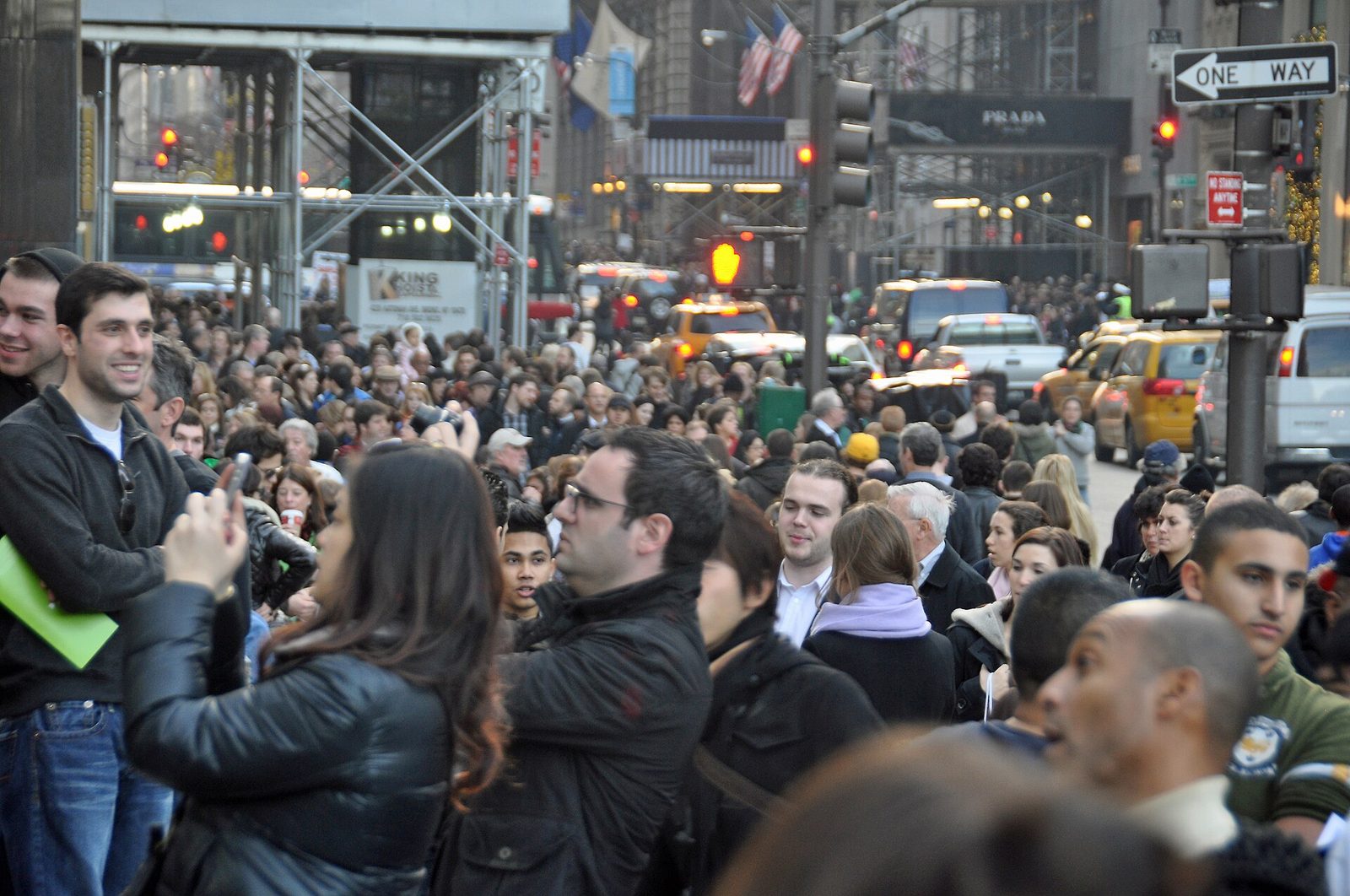 Black Friday shoppers outside the Apple Store on Fifth Avenue, New York City