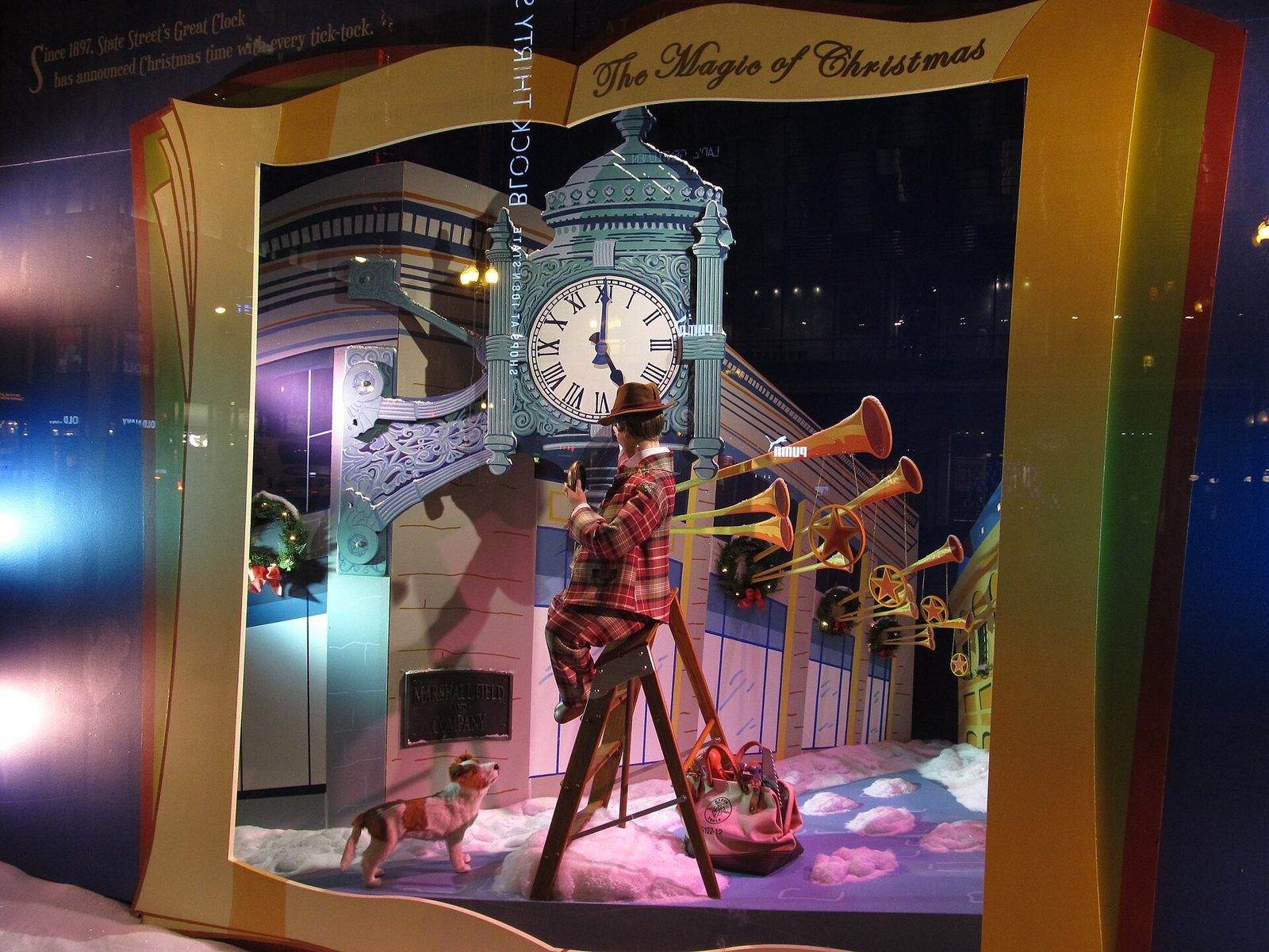 Macy's Christmas window display in Chicago